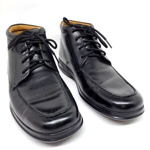 Cole Haan Mens Size 8 Black Leather Waterproof  Moc Toe Nikeair Ankle Boots